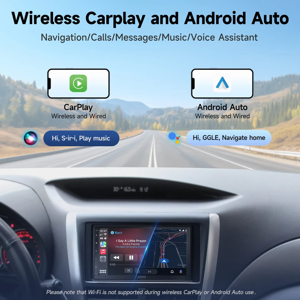 ATOTO A5L 7" 2 DIN Android Autoradio Touchscreen Wireless CarPlay Android Auto - Bild 4 von 4