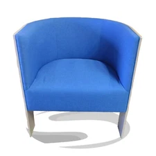 Bernhardt Cosway Fabric Barrel Chair Blue