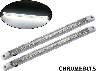 LED White 12V Interior Light Bulbs X2 With On/Off Switch For Scania Volvo MAN DAF