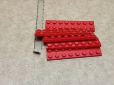 LEGO Parts - Red Plate 2 x 8 - No 3034 - QTY 5