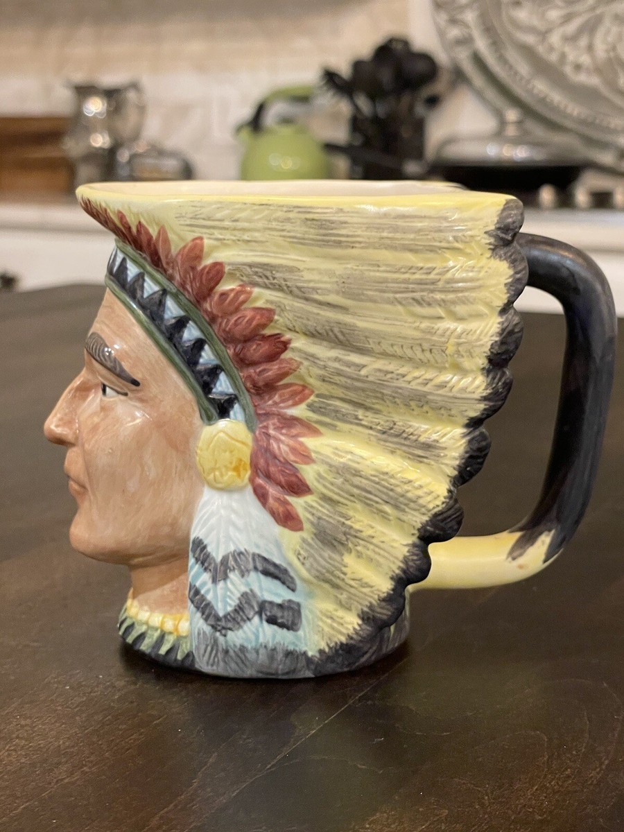 Vintage Native American Frontier Coffee Mug 1991 Japan B47