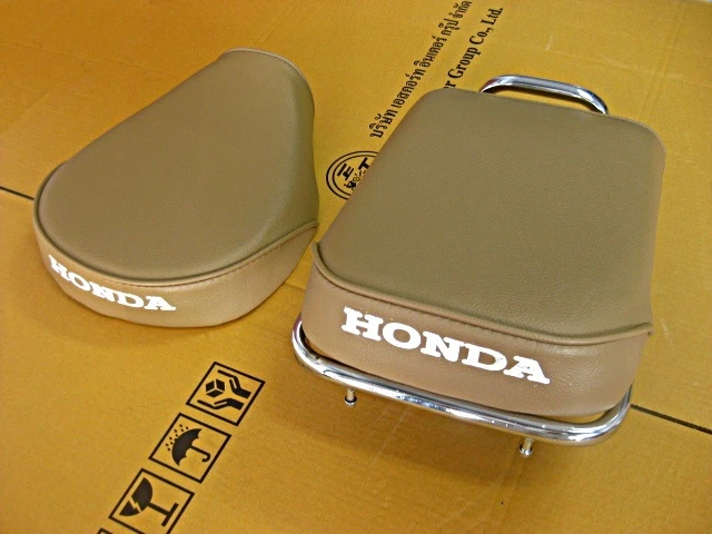 Fit HONDA C70 C90 SINGLE SEAT SET + SEAT LOCK+ RACK CARRIER "LIGHT BROWN" #BI# Foto 2 de 4