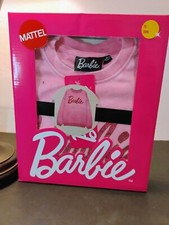 BARBIE PINK Sweatshirt In Gift Box GLITTER LOGO Girl's Sz 7