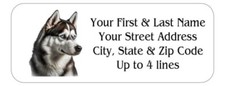 150 Siberian Husky Dog Mailing Return Address Labels  1 x 2 5/8 in.