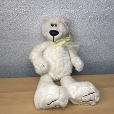 First and Main Buster White Polar Bear Big Nose Yellow Bow 15"