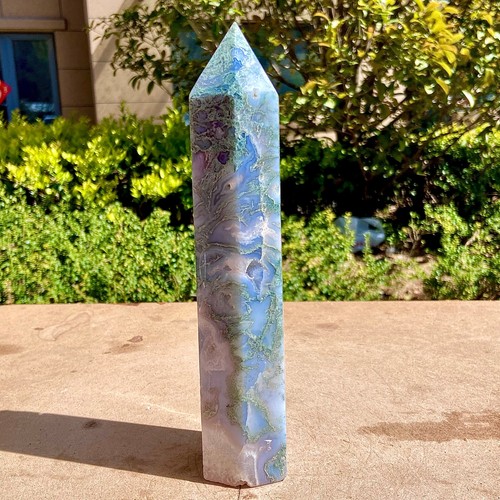 2.12LB Natural water grass agate column Obelisk quartz crystal sample column - 第 5/13 張圖片