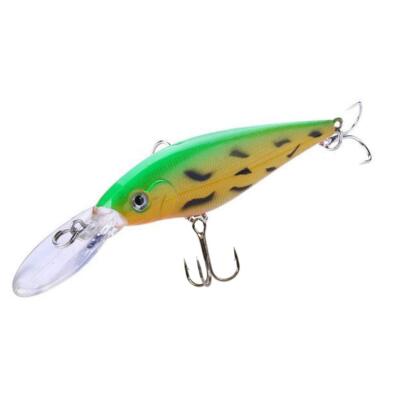 Art Attack Minnow Fishing 4.33'' Lure, Bright Green Yellow Fire Tiger