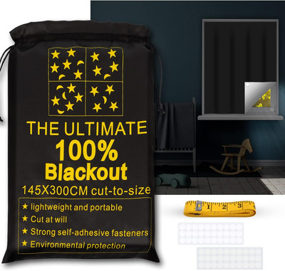 Portable Blackout Shades (118'' X 57'') 100% Blackout Material Temporary Blacko...