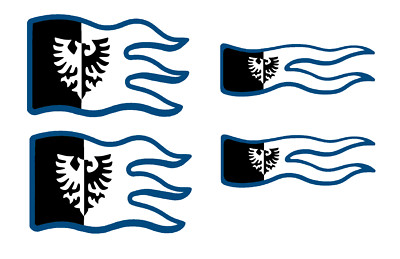 Lego Flags - Black Falcons With Blue Trim (4 Custom Flags)