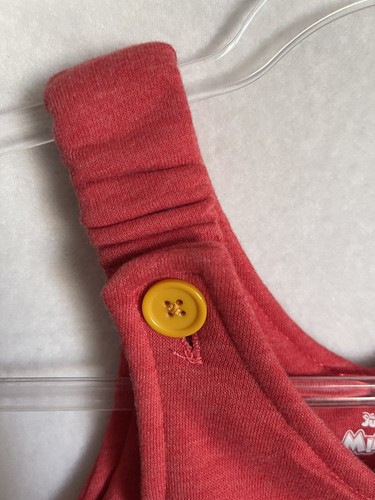 Disney Junior Minnie Overalls Girls 4T Light Red Jumper Pockets - Picture 5 of 10