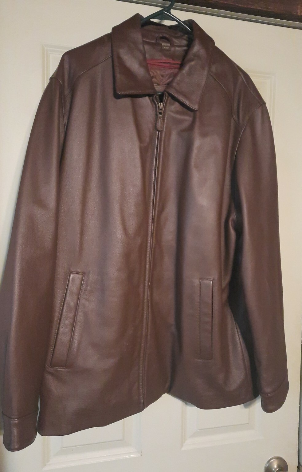 St. Johns Bay Leather Jacket Brown Size 