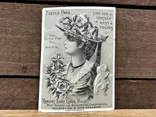 Antique “Ramons Tonic Liver Pills” Advertising Puzzle Card