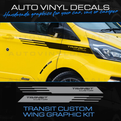 Transit Custom - Seitenflügel Styling Streifen Vinyl Grafik Aufkleber Aufkleber