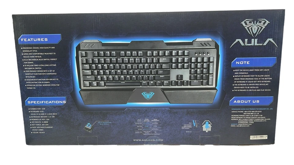 NEW AULA Sapphire Mechanical Gaming Keyboard with Blue Switch for Gamers Stream - Image 4 of 4