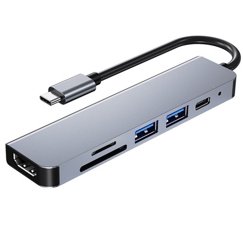 6-in-1 USB C Hub USB Type C to USB 3.0 2.0 SD/TF Card Reader PD 4K HDMI Adapter - 第 6/7 張圖片