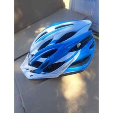 SALE BLUE WHT Shinmax USB lighted Adult Bike Helmet Lightweight 57-62 CM Med-LG