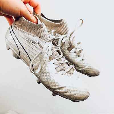 Puma Men's Silver/Gray One Chrome 2 FG Soccer Cleats Shoes Size 6.5