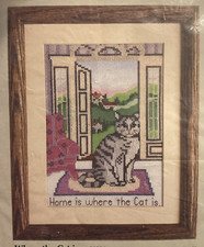 Vtg Rare Something Special WHERE THE CAT IS... Cross Stitch 1988 Kit refurbished
