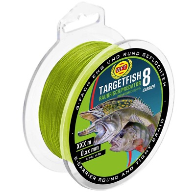 (0,08 /1m) WFT Target Fish 8 Raubfisch Chartreuse 150m 0,15mm geflochtene Schnur
