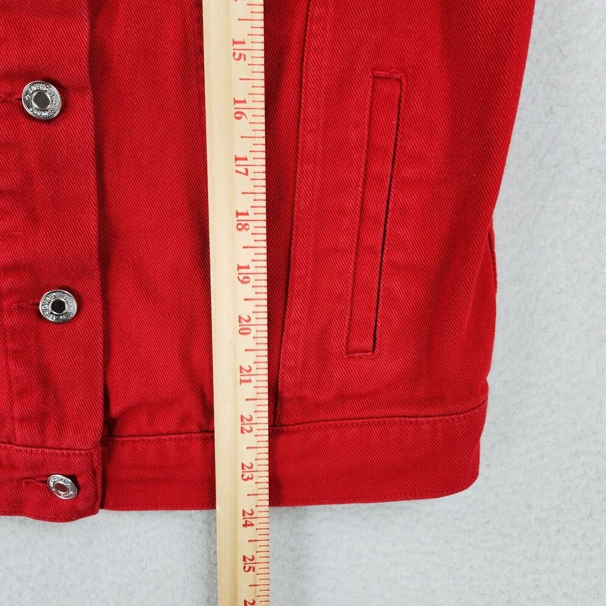 ジャケット MSGM Woman Jacket Red 3741MDG09247625 18 MSGM Jacket Womens Large Red Denim Trucker Milano Cotton