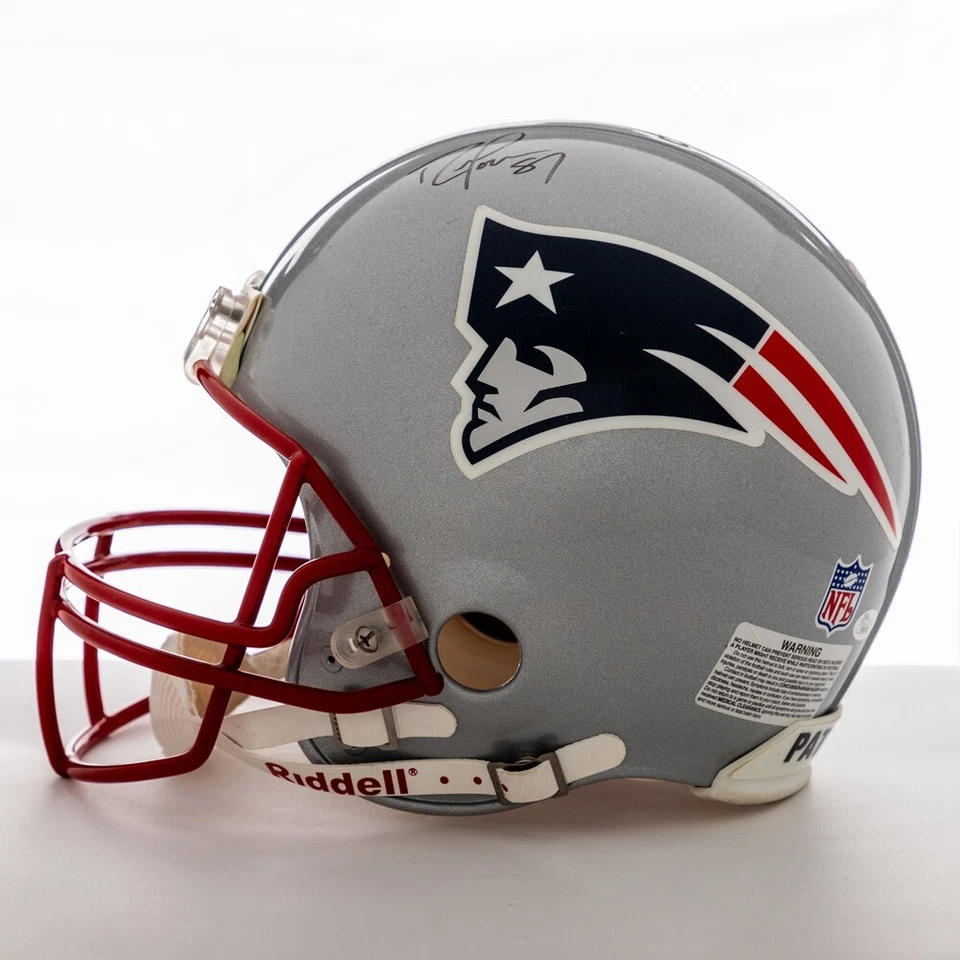 Randy Moss Signed New England Patriots Full-Size Riddell Authentic Helmet JSA - Image 3 of 4