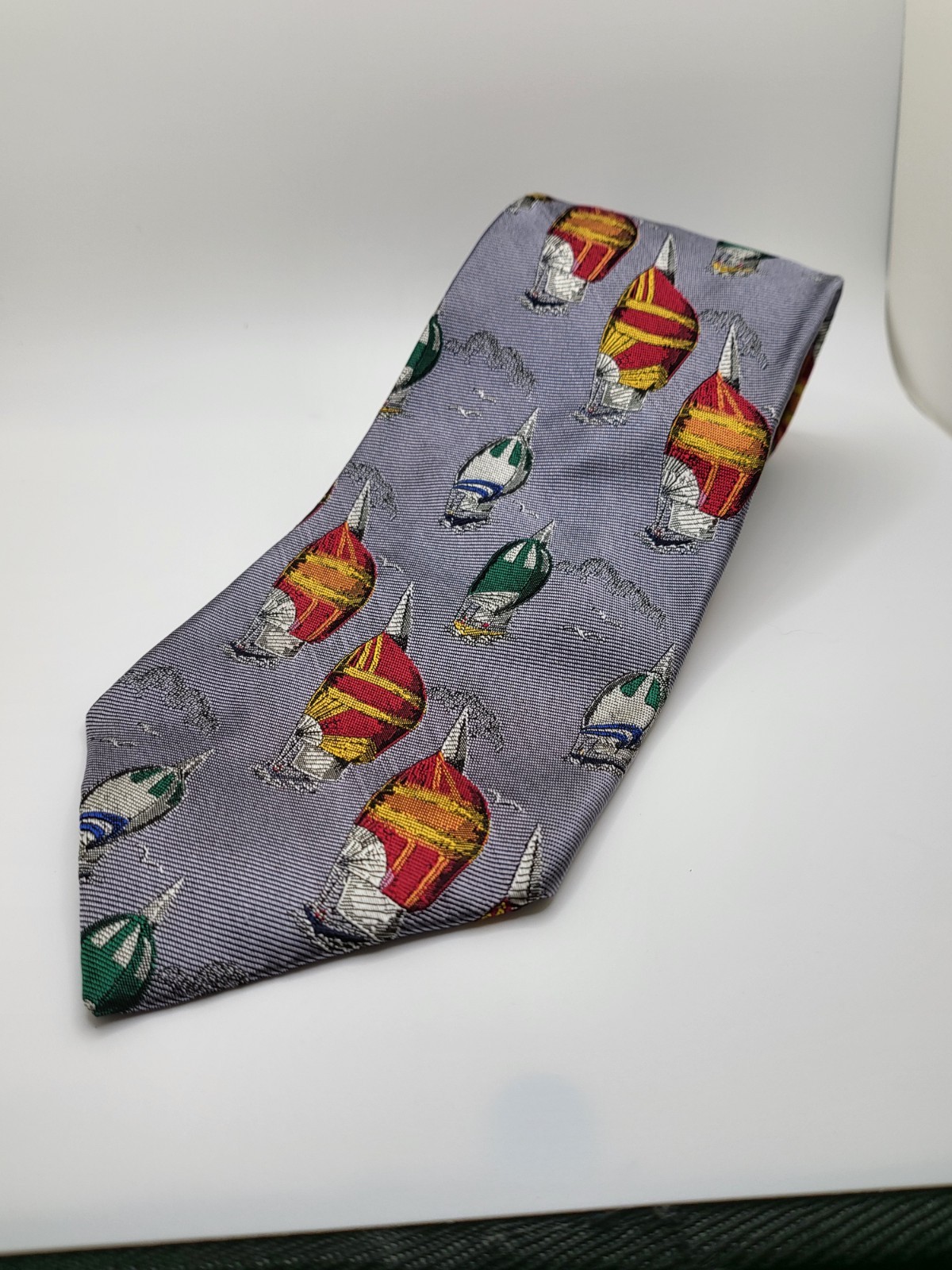 Robert Talbott BOC Silver Gray Sailing Boats Men’… - image 2