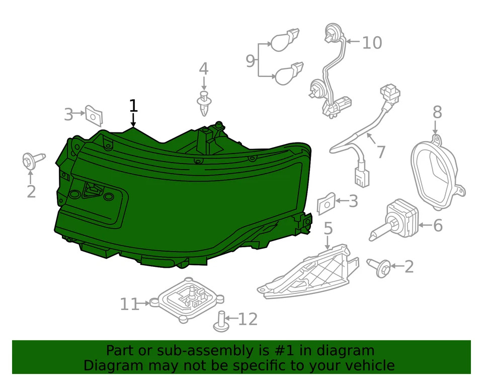 Conjunto compuesto original Ford DA8Z-13008-H Foto 4 de 4