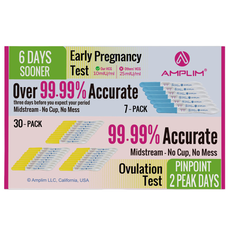 Amplim Pregnancy Test And Ovulation Tests Kit 37 Pack Bulk Early Detection Hcg
