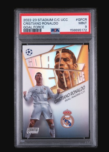 Cristiano Ronaldo 2022-23 Topps Stadium Club Chrome Goal Force PSA 9