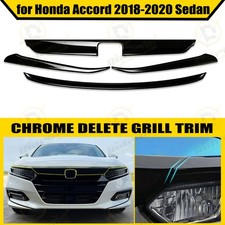 4pcs Chrome Delete Blackout Overlay Front Grill Trim For Honda Accord 2018-2022 4pcs Chrome Delete Blackout Overlay Front Grill Trim For Honda Accord 2018-2022