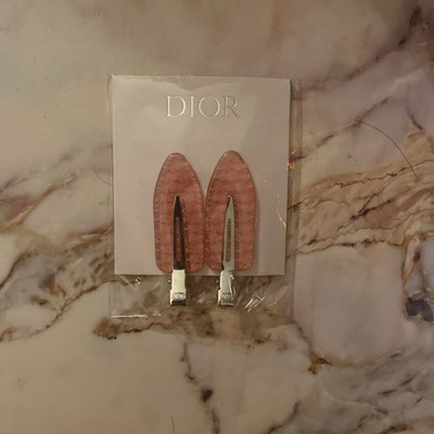 Dior Backstage Pink Hair Clip Set Acrylic Croc Print 2025 Limited Edition NWT B1