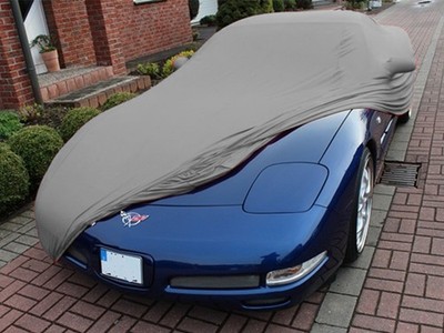 Vollgarage Schutzdecke indoor grau mit Spiegeltaschen für Chevrolet Corvette C5