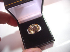 wonderful solid silver vintage chunky ring genuine gem stones cluster-size o