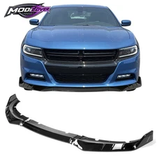 Fits 15-23 Charger V3 Style Front Bumper Lip Kit Splitter Gloss Black 3PCS ABS