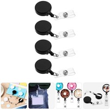 4 Pcs Badge Holders Retractable Plastic Name Sublimation ID Card