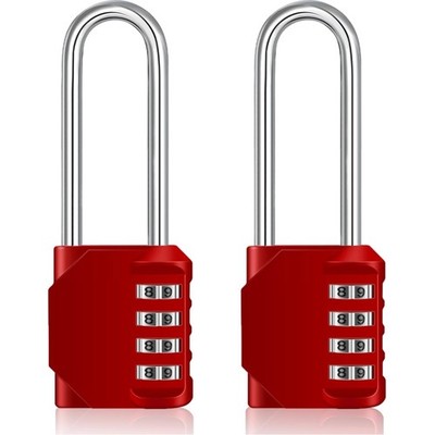 4-Digit Number Padlock, Lock with Combination Code for Gym Locker, Weatherpro...
