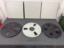 3 x Original Revox Kunststoff Schuber mit 3   26,5 cm Spulen 1 x Aluminium