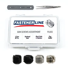 Small Slotted Black Oxide & Stainless Gun Plug Screws Assortment (82 pieces)