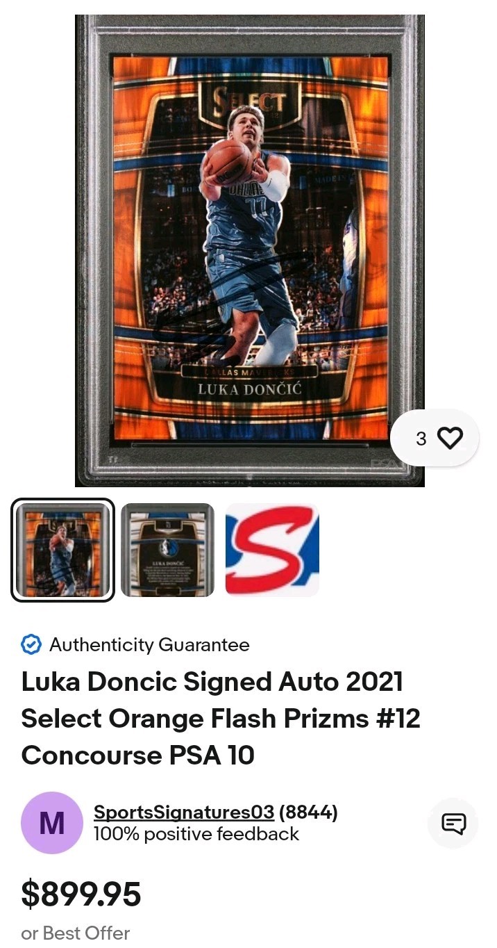 Luka Doncic Auto On Card! - 2021 Select Orange Flash PRIZM - PSA 9🔥POP 1 view 4