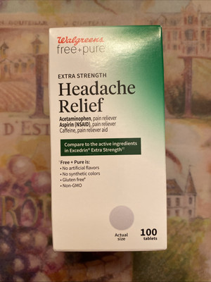 Walgreens Extra Strength Headache Relief 100 Tablets~Expires 04/2027+