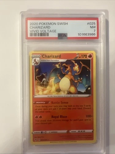 2020 Pokemon SWSH Vivid Voltage Charizard #25 PSA 7
