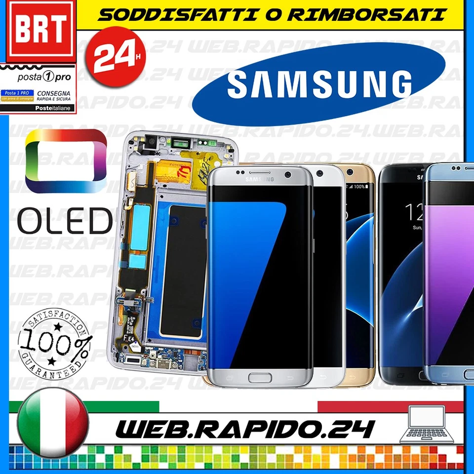 DISPLAY LCD+TOUCH SCREEN+FRAME ORIGINALE PER SAMSUNG GALAXY S7 EDGE G935F VETRO - Immagine 4 di 4