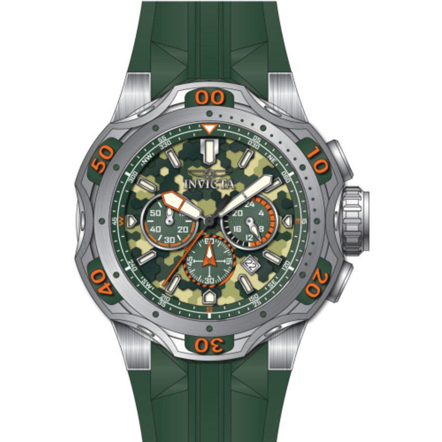Invicta Venom Chronograph GMT Mens Green Dial Watch 47759