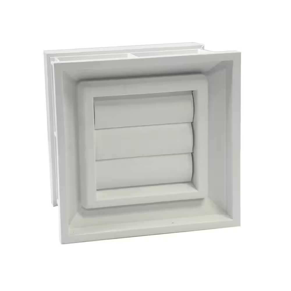 Convertible 8 In. X 8 In. Dryer Vent for 3 In. or 4 In. Glass Block Windows (Act