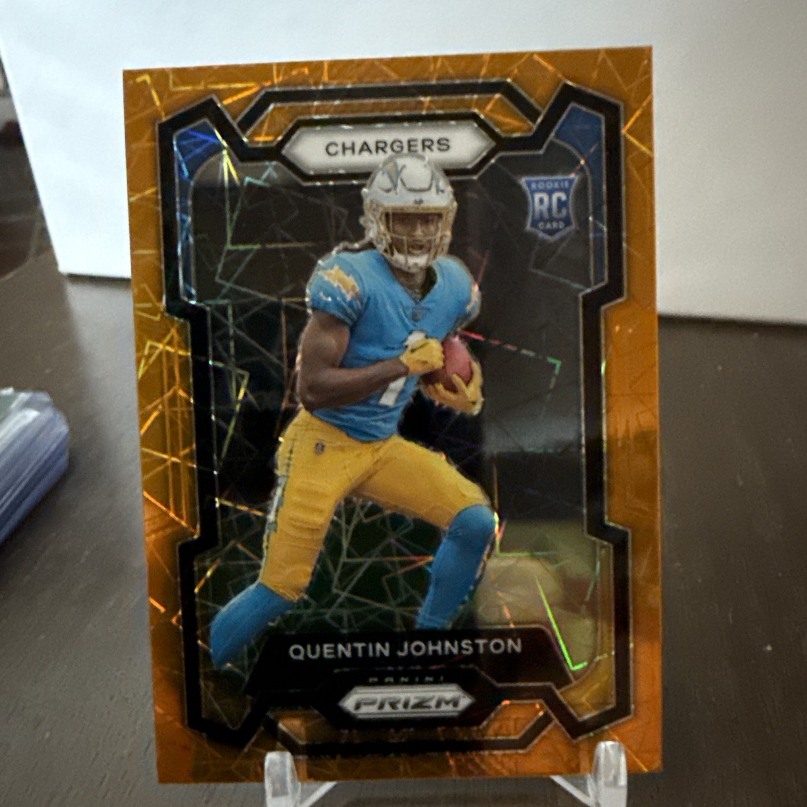 2023 Panini Prizm - Rookies Quentin Johnston #353 Orange Lazer Prizm (RC)