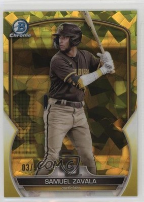 2023 Bowman Chrome Sapphire Prospects Yellow 3/50 Samuel Zavala #BCP-241 s5q