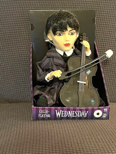 Wednesday Addams 13" Animated Cello Playing Decor Motion and Sound Activated New