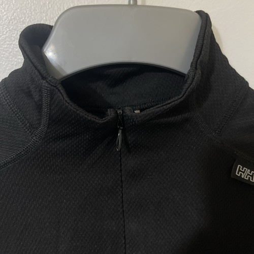 HELLY HANSEN Top Activo de Malla Negra 1/4 Cremallera Cuello L/S para Correr S - Pit To Pit 16” - Imagen 3 de 10