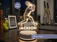 Lámpara LED Personalizada para Jugador de Tenis - Luz de Nombre Personalizada