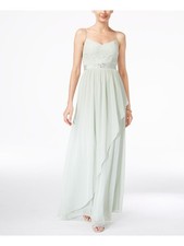 ADRIANNA PAPELL Womens Green Sleeveless Sheath Formal Dress Size: 8